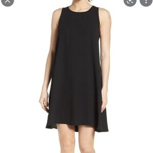 New Halogen Women Black Sleeveless Crew Neck A-Line Mini Dress Size XXS